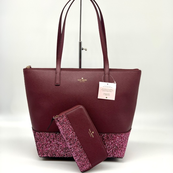 kate spade Handbags - Kate Spade Glitter Tote & Wallet Set